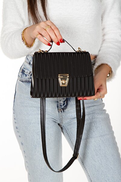 LandBags Geantă Neagră Impermeabilă pentru Femei, Geantă de mână și de umăr