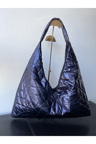 sisa.art Kapitone Kumaşlı Büyük Omuz Çantası