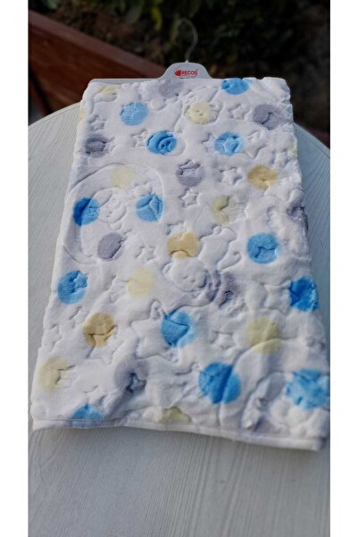 TEKSTİLCİ Colorful Dotted Embos Printed 100*120cm Plush Baby Kids Blanket