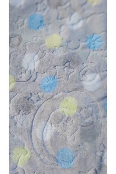 TEKSTİLCİ Colorful Dotted Embos Printed 100x120cm Plush Baby Kids Blanket