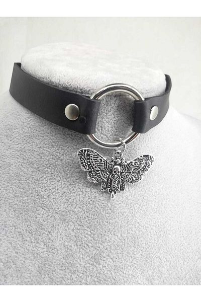 Fugusugu Death Moth Gothic Choker Necklace