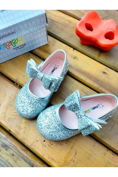 Tirenti Gümüş Fiyonklu Kız Çocuk Babet