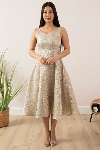 PULLIMM Rochie argintie cu bretele groase 13409