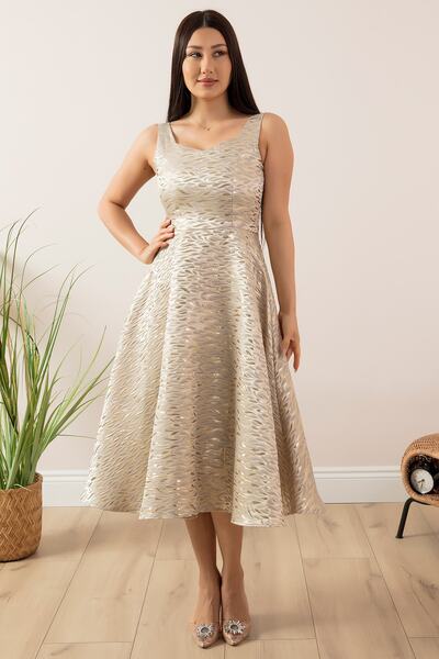 PULLIMM Φόρεμα με ασημί χοντρό λουράκι 13409