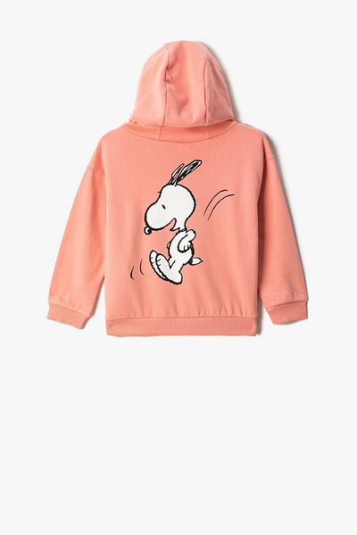 Koton Baby Boy Cotton Long Sleeve Snoopy Printed Licensed Hooded Sweatshirt 3smb10092tk