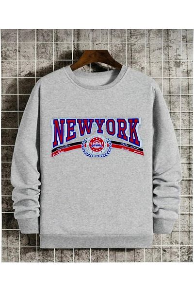 Serays moda Hanorac gri pentru fete și băieți cu imprimeu New York
