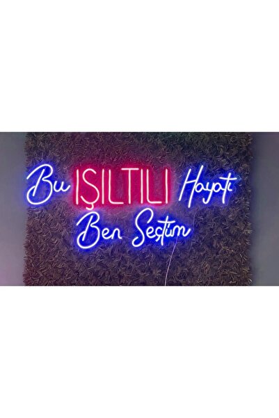 dekoraven Bu Işıltılı Hayatı Ben Seçtim Yazılı Neon Led Aydınlatma Tabela Güz...