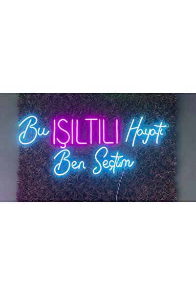 dekoraven Bu Işıltılı Hayatı Ben Seçtim Yazılı Neon Led Aydınlatma Tabela Güz...