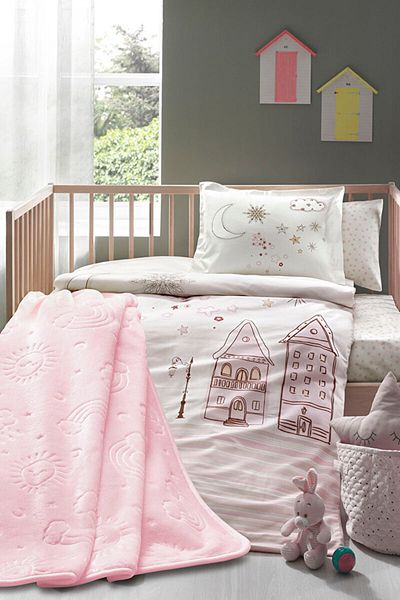 Özdilek Stella Pink Baby Blanket Duvet Cover Set