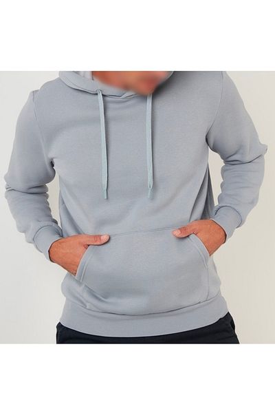 Efendioğlu Design Light Gray Sweatshirt 3 Thread Cotton Thick Hoodie