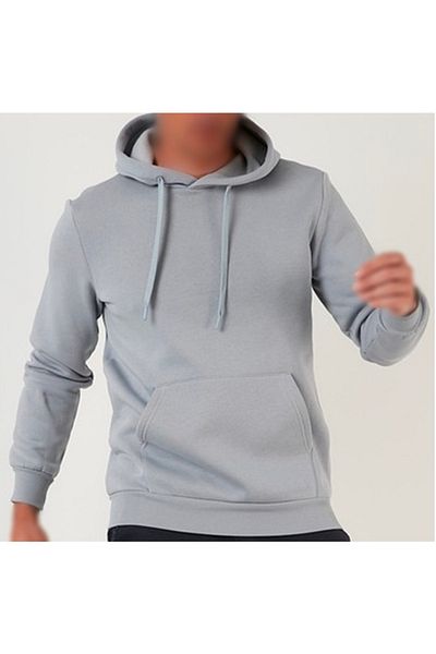 Efendioğlu Design Light Gray Sweatshirt 3 Thread Cotton Thick Hoodie