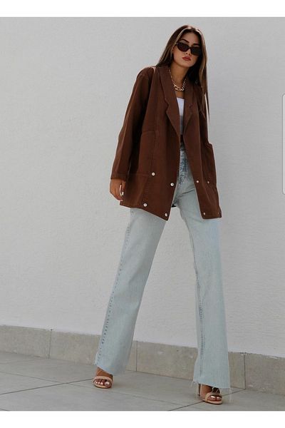 Trn JNS Elena Anii 90 Ice Snow Lycra largi, talie super înaltă, blugi din denim, pantaloni Palazzo (foarte confortabili)