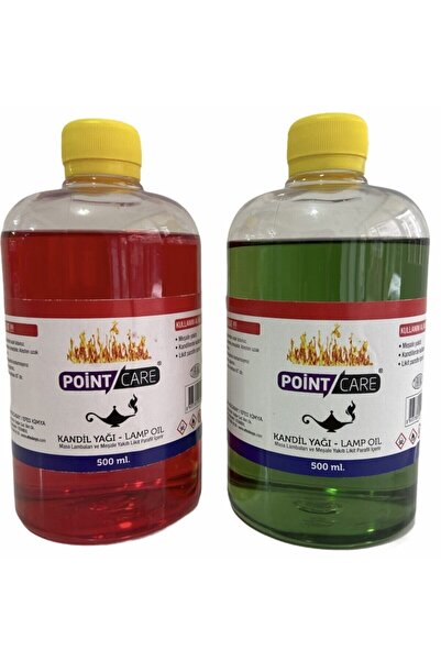 Point Care Yeşil + Kırmızı Kokusuz Dumansız Iç Mekan Kandil Yağı 500 Ml