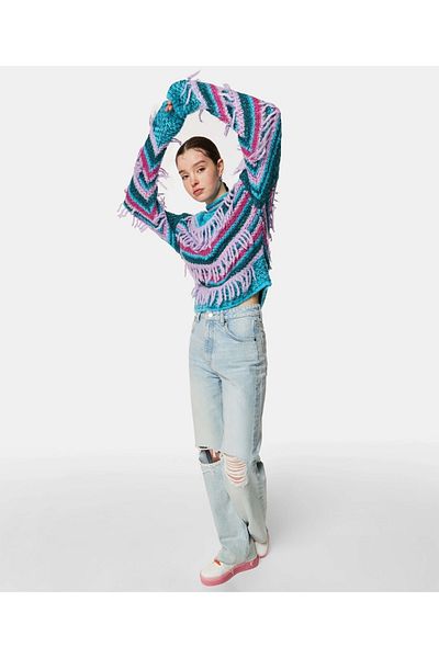 Twist Tassel Striped Sweater
