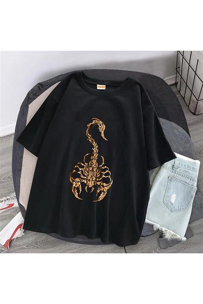 Touz Μπλουζάκι Gothic Scorpion Printed Μαύρο Unisex Oversize