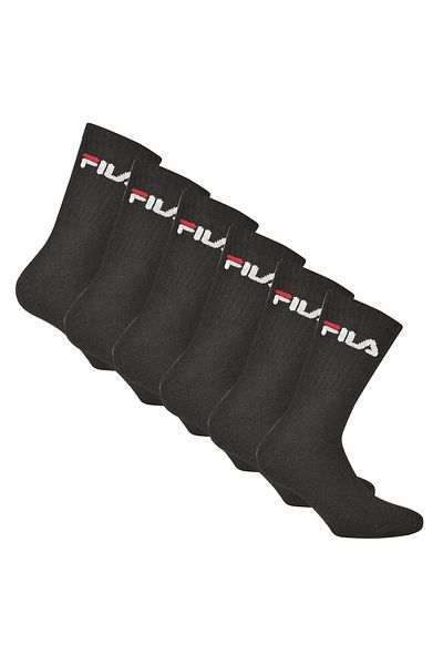 FILA Unisex Socken, 6er Pack – Crew Socks, Frottee, Tennis, Sport (2x 3 Paar)