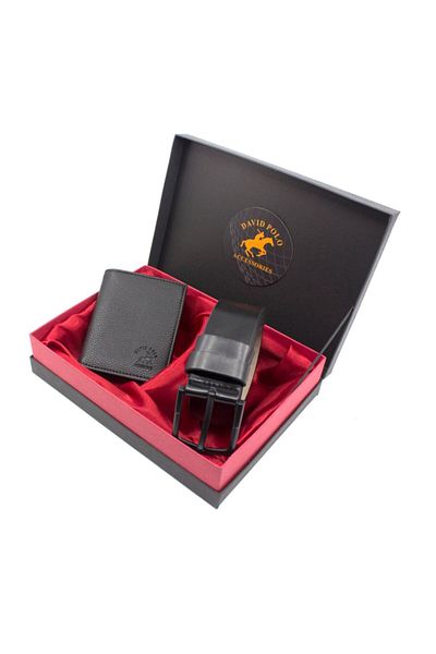 Çanta Sepetim Минималистичен подаръчен комплект портфейл и колан за Деня на бащата