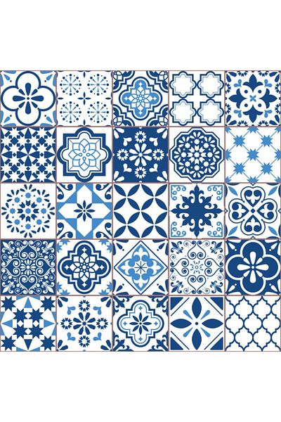 unifol Blue Tile Pattern Foil