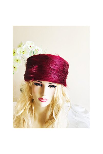 Mimosa Дамска шапка от изкуствена кожа в цвят бордо