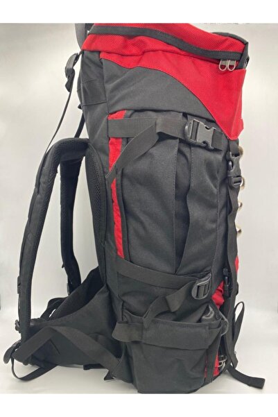 MATS ÇANTA Mats Eye Dağcı Kırmızı- Siyah Renk Outdoor Dağcı Sırt Çantası 70 Litre