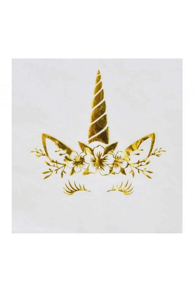 Hayaller Dükkanı Χαρτοπετσέτα Unicorn Foil Gold 33x33 cm Pk:16-