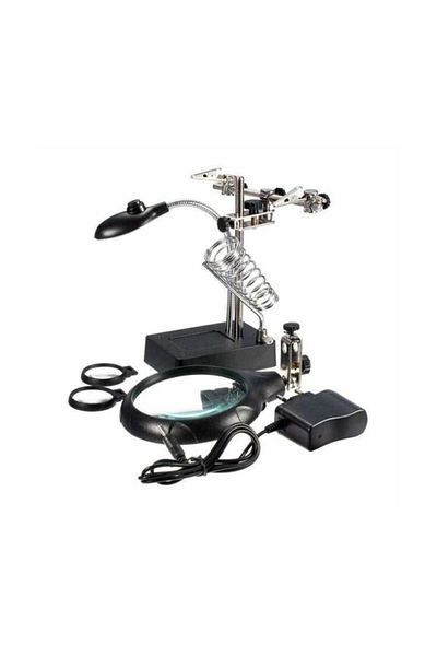 Nikula Mg16129-c Soldering Iron Stand with LED Light and Magnifying Lens