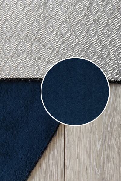 GARDENYA HOME Gardenya Petrol Dikdörtgen Köşeli Tavşan Tüyü Post Halı