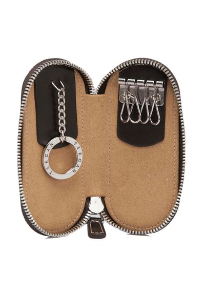 Tergan Unisex Brown Leather Keychain - 00096a98