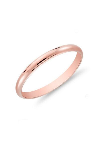 Silver Self Gümüş Alyans 2 Mm Rose Bombe