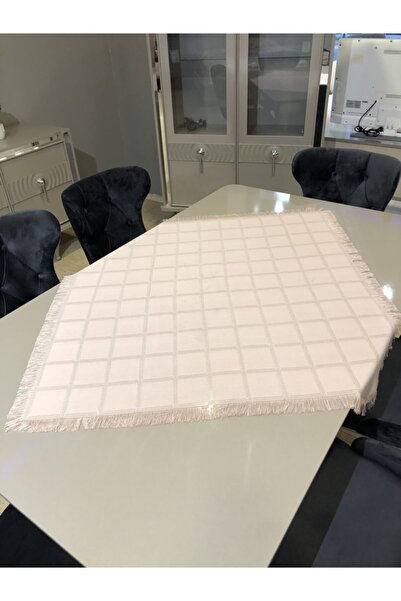 FIRATRİZEBEZİ 2'li Etamin Işlenebilir Fiskos Örtüsü Takımı Pudra