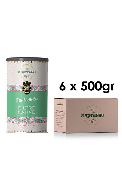 Aspresso Guatemala Filter Coffee 500 Gr. Tin Box X 6 Pieces