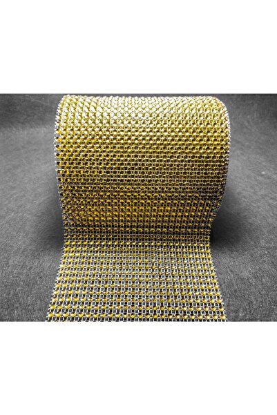 platin hediyelik 1 μέτρο κίτρινο χρώμα 24 σειρές με πέτρινη κορδέλα διακοσμητ...