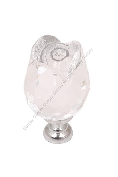 Gürçay Kristal Kulp Gül Şeffaf (2 Adet)