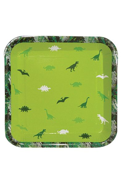 Hayaller Dükkanı 18 cm Jurassic Plate Square Party - Pk:8-