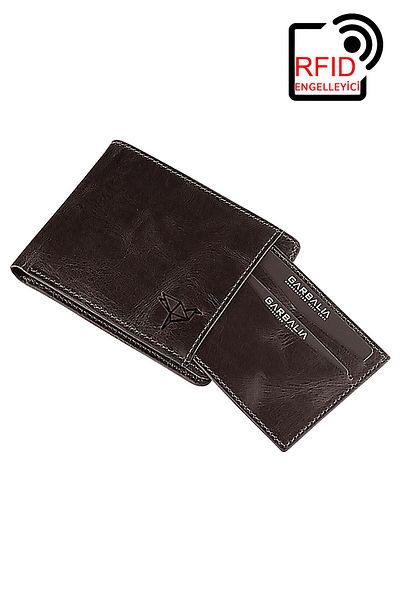 Garbalia 100% χειροποίητο γνήσιο δέρμα Rfid Blocking Crazy Grey Πορτοφόλι Θήκη