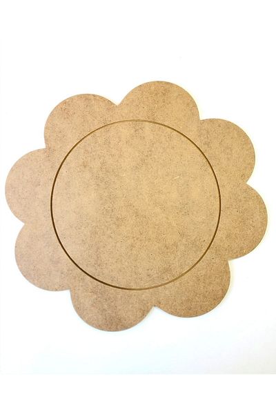 Ahşap Charger Sheet Daisy-American Service 12 Pieces 3 Mm Raw MDF 33 Cm Under-Service Charger-Presenter