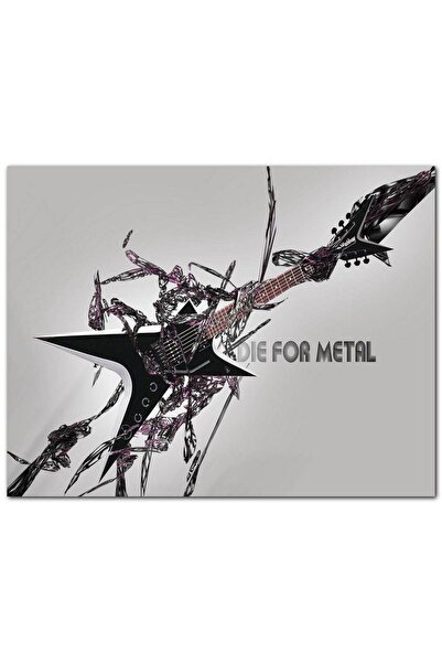 Cakatablo Ahşap Tablo Die For Metal Elektrogitar (35x50 Cm Boyut)