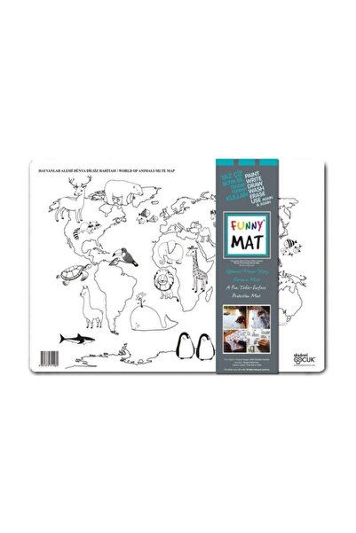Akademi Çocuk Funny Mat Dünya Haritası Küçük