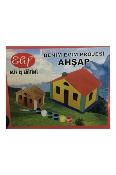 Genel Markalar Elif Maket Ahşap Ev Boyalı Set - Benim Evim Projesi
