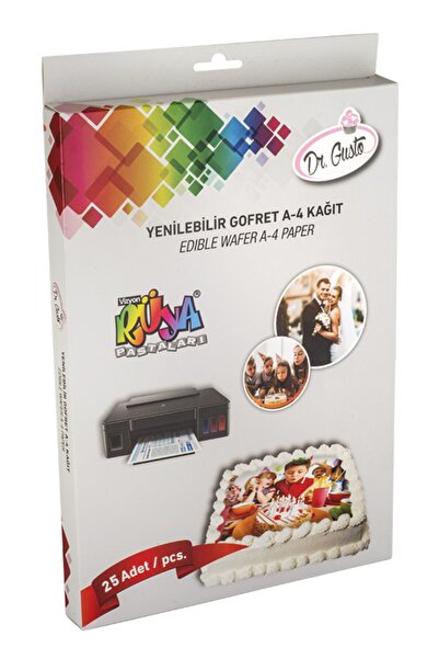 öztürkler ورق ويفر للمعجنات الصالحة للأكل من دكتور جوستو مقاس A4 24 قطعة