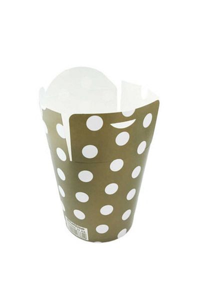Hayaller Dükkanı 10X13Cm Polka Dot Corn Box - Ellipse Lid, Gold P8-