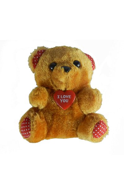 Toptan Hediyeci I Love You Plush Teddy Bear with Badge