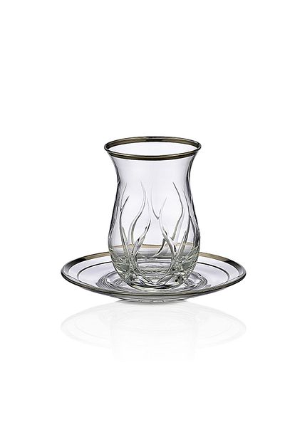 KCD Kilim Platinum 12-Piece Tea Cup Set for 6 People