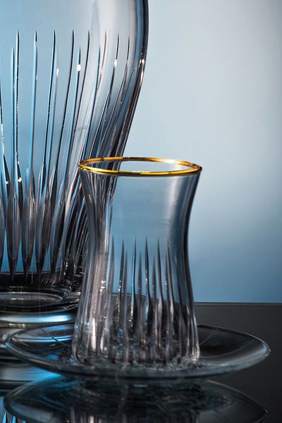 KCD Lavita Gold 12-Piece Tea Cup Set for 6 People