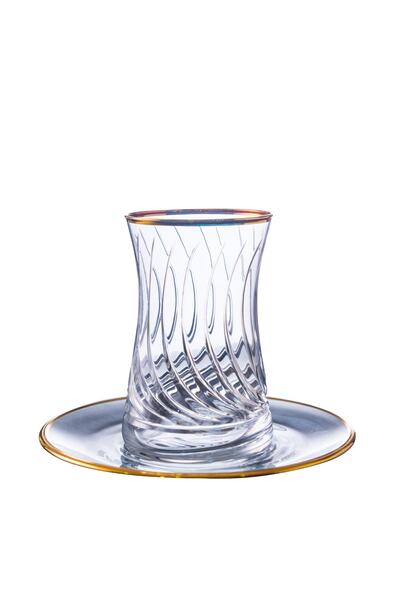 KCD Daren Altın 6 Kişilik 12 Parça Çay Bardak Seti