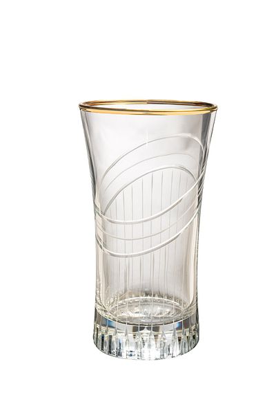KCD Seremoni Gold Cut Hand Decor Gilded 6 Pieces Patterned Water and Soft Drink Cup Set