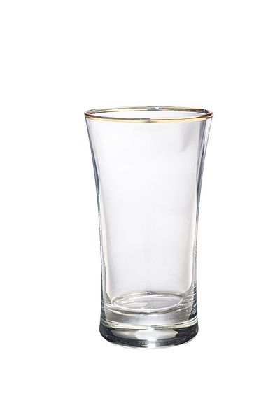 KCD Soprano Gold Cut Hand Decor Gilded 6 Pieces Patterned Water and Soft Drink Glass Set