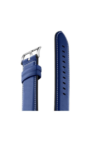 HONOR Watch Uyumlu Magic Deri Kordon 42mm & 46mm Koyu Mavi - Darkbluestrap