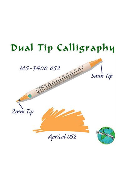 Zig Calligraphy Double Ended Calligraphy Pen 2 mm + 5 mm 052 Apricot
