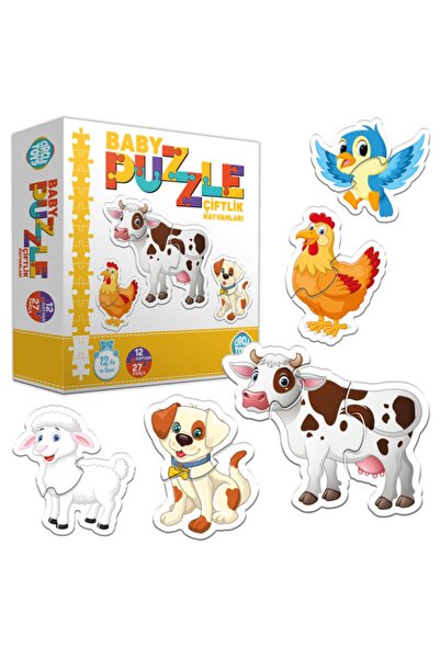 Circle Toys Baby Puzzle Farm Animals, 27 Pieces